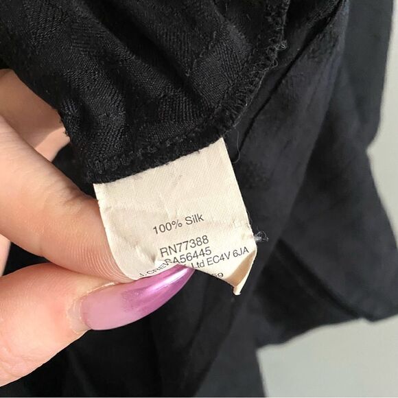 Madewell Womens Black Silk Scallop Back Novella Mini Dress Size Small - Picture 7 of 9